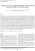 Cover page: The Influence of Chronic Cigarette Smoking on Neurocognitive Recovery after Mild Traumatic Brain Injury