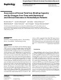 Cover page: Association of Serum Total Iron-Binding Capacity and Its Changes Over Time with Nutritional and Clinical Outcomes in Hemodialysis Patients