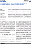 Cover page: Motivation Matters: Differing Effects of Pre-Goal and Post-Goal Emotions on Attention and Memory