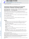 Cover page: Self-Reported Interview-Assisted Diet Records Underreport Energy Intake in Maintenance Hemodialysis Patients