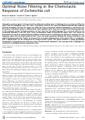 Cover page: Optimal Noise Filtering in the Chemotactic Response of Escherichia coli
