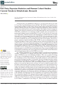 Cover page: Fair Data, Bayesian Statistics and Human Cohort Studies: Current Trends in Metabolomic Research.