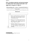 Cover page: Fear of Making Mistakes and Perfectionism in Adolescents: How Much of It Leads to an Aggressive Response in Others?