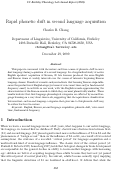 Cover page: Rapid Phonetic Drift in Second Language Acquisition