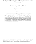 Cover page: An Empirical Investigation of Housing Investment under Uncertainty