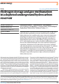 Cover page: Hydrogen storage and geo-methanation in a depleted underground hydrocarbon reservoir