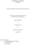 Cover page: Security and Performance Considerations in Wireless Networks