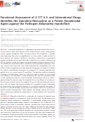 Cover page: Functional Assessment of 2,177 U.S. and International Drugs Identifies the Quinoline Nitroxoline as a Potent Amoebicidal Agent against the Pathogen Balamuthia mandrillaris