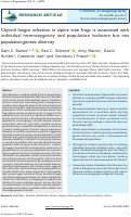 Cover page: Chytrid fungus infection in alpine tree frogs is associated with individual heterozygosity and population isolation but not population-genetic diversity