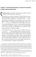 Cover page: Lipstick or Timberlands?  Meanings of Gender Presentation in Black Lesbian Communities