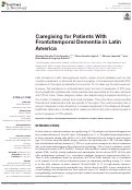 Cover page: Caregiving for Patients With Frontotemporal Dementia in Latin America