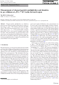 Cover page: Measurement of charged particle multiplicities and densities in pp collisions at s=7TeV in the forward region