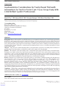 Cover page: Implementation Considerations for Family-Based Telehealth Interventions for Youth in Foster Care: Focus Group Study With Child Welfare System Professionals.