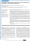 Cover page: The Effect of Perceptual Learning on Face Recognition in Individuals with Central Vision Loss.