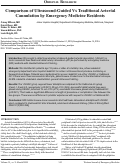 Cover page: Comparison of Ultrasound-Guided Vs Traditional Arterial Cannulation by Emergency Medicine Residents