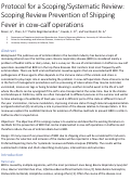 Cover page: Protocol for a Scoping/Systematic Review: Scoping Review Prevention of Shipping Fever in cow-calf operations