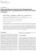 Cover page: Clinical and Laboratory Improvement in Hyperadrenergic Postural Orthostatic Tachycardia Syndrome (POTS) after COVID-19 Infection