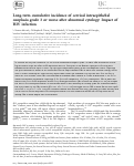 Cover page: Long-term cumulative incidence of cervical intraepithelial neoplasia grade 3 or worse after abnormal cytology: impact of HIV infection.