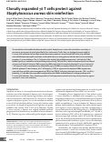 Cover page: Clonally expanded γδ T cells protect against Staphylococcus aureus skin reinfection