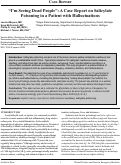 Cover page: "I'm Seeing Dead People": A Case Report on Salicylate Poisoning in a Patient with Hallucinations