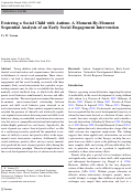 Cover page: Fostering a Social Child with Autism: A Moment-By-Moment Sequential Analysis of an Early Social Engagement Intervention