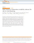 Cover page: High frequency temperature variability reduces the risk of coral bleaching