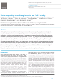 Cover page: Pain empathy in schizophrenia: an fMRI study