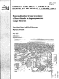 Cover page: Renormalization group invariance of Exact Results in Supersymmetric Gauge Theories