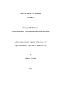 Cover page: Training for Performance: Lessons from Sports Psychology Applied to Musical Training