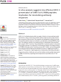 Cover page: In silico analysis suggests less effective MHC-II presentation of SARS-CoV-2 RBM peptides: Implication for neutralizing antibody responses