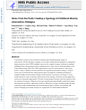 Cover page: Notes From the Field: Creating a Typology of Childhood Obesity Intervention Strategies