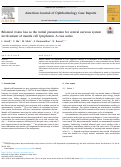 Cover page: Bilateral vision loss as the initial presentation for central nervous system involvement of mantle cell lymphoma: A case series