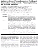 Cover page: Multicenter Study of Pectus Excavatum, Final Report: Complications, Static/Exercise Pulmonary Function, and Anatomic Outcomes