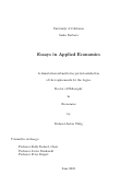 Cover page: Essays in Applied Economics