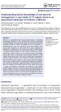 Cover page: Understanding farmer knowledge of soil and soil management: a case study of 13 organic farms in an agricultural landscape of northern California