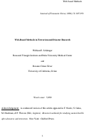 Cover page: Web-based methods in terrorism and disaster research