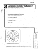 Cover page: Low Energy p{bar}p Physics