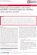 Cover page: Polymorphic microsatellites in the human bloodfluke, Schistosoma japonicum, identified using a genomic resource