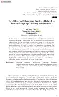 Cover page: Are Observed Classroom Practices Related to Student Language/Literacy Achievement?