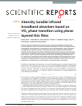Cover page: Intensity tunable infrared broadband absorbers based on VO2 phase transition using planar layered thin films