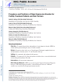 Cover page: Prevalence and predictors of major depressive disorder for fertility treatment patients and their partners