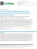 Cover page: Energetic and Environmental Constraints on the Community Structure of Benthic Microbial Mats in Lake Fryxell, Antarctica