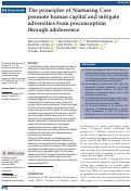 Cover page: The principles of Nurturing Care promote human capital and mitigate adversities from preconception through adolescence