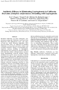 Cover page: Antibiotic Efficacy in Eliminating Leptospiruria in California Sea Lions (Zalophus californianus) Stranding with Leptospirosis.