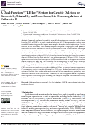 Cover page: A Dual-Function “TRE-Lox” System for Genetic Deletion or Reversible, Titratable, and Near-Complete Downregulation of Cathepsin D