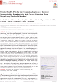 Cover page: Public Health Efforts Can Impact Adoption of Current Susceptibility Breakpoints, but Closer Attention from Regulatory Bodies Is Needed.