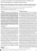 Cover page: Long-term temperature records following the Mw7.9 Wenchuan (China) earthquake are consistent with low friction