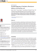 Cover page: Parallel Mapping of Antibiotic Resistance Alleles in Escherichia coli