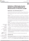 Cover page: Validation of Minimally-Invasive Sample Collection Methods for Measurement of Telomere Length.