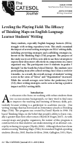 Cover page: Leveling the Playing Field: The Efficacy of Thinking Maps on English Language Learner Students’ Writing